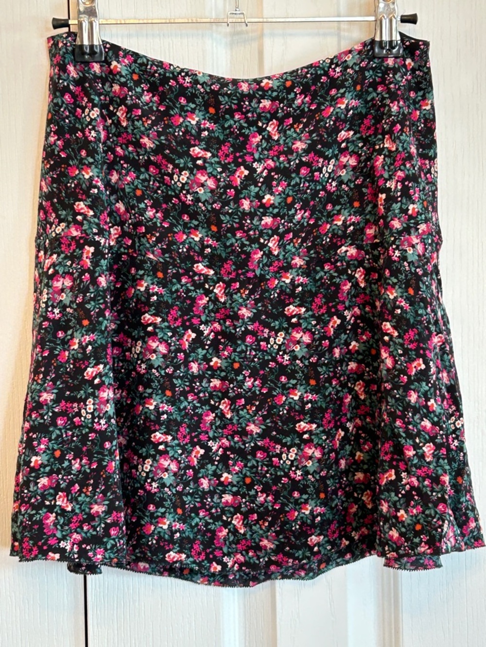 Aritzia Wilfred Silk Floral Mini Skirt Black Pink Size S EUC